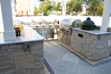 Outdoor Kitchen Beige and white