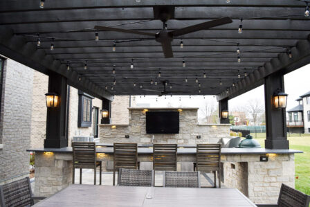 Dark Wood Pergola Unlit