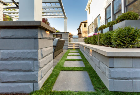 Stone Walkway Against Grass